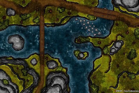 Oc 30x20 Battlemap River In A Forest Ive Made This Map So You Can