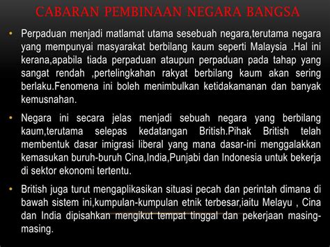 Pembinaan negara dan bangsa ke arah kemunculan negara malaysia yang berdaulat 1. Tujuan Pembinaan Negara Dan Bangsa Malaysia