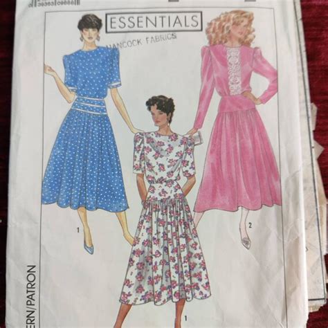 Simplicity 9516 Drop Waist Dress Full Skirt Vintage Fashion Etsy