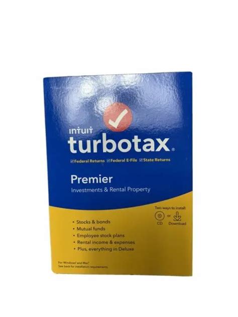 Turbotax Premier Investments Rental Property Windows Mac Cd