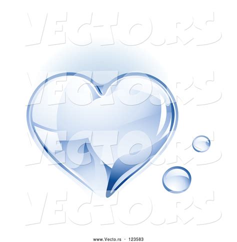 Vector Of A 3d Shiny Water Droplet Love Heart By Ta Images