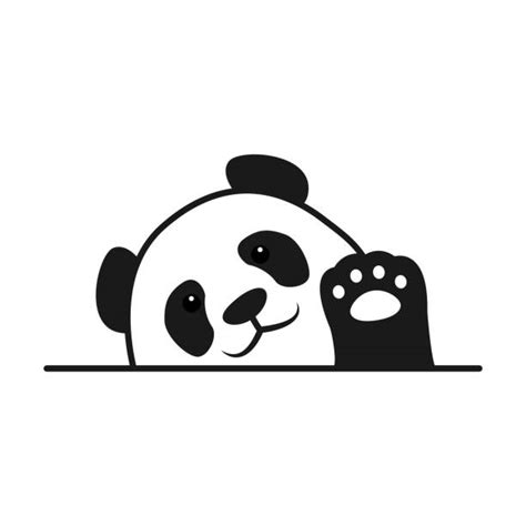 Cute Panda Cartoon Waving Illustrations Royalty Free Vector Graphics
