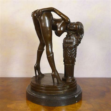 Erotic Bronze Sculpture Of A Naked Woman Statues Art Deco