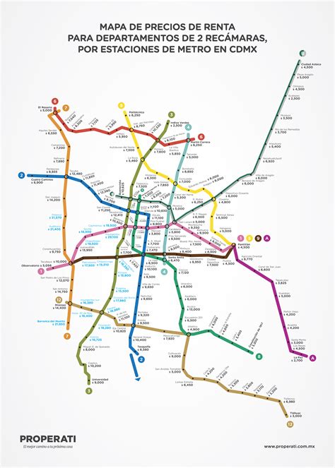Cu Nto Cuesta Rentar Un Departamento En Cada Estaci N Del Metro De Ciudad De M Xico Este Mapa