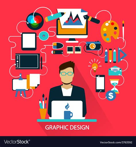 Freelance Career Graphic Design Royalty Free Vector Image