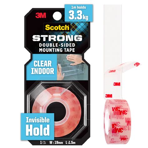 M Scotch Clear Double Side Mounting Tape Mm X M