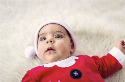 Baby Boy In Santa Claus Costumelittle Baby Boy With Christmas Clothes