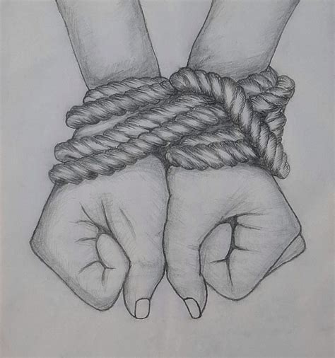 Drawing Hands With Ropes How To Draw Hands Drawings Rope Drawing