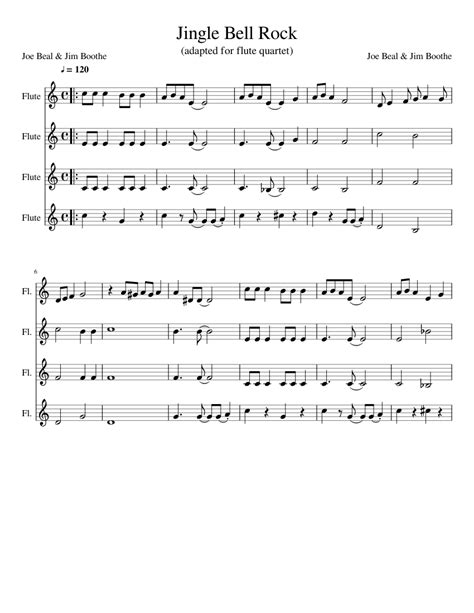 Jingle Bell Rock Sheet Music For Flute Woodwind Quartet