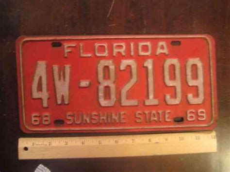 License Plate Florida 1968 1969 State Motto Sunshine