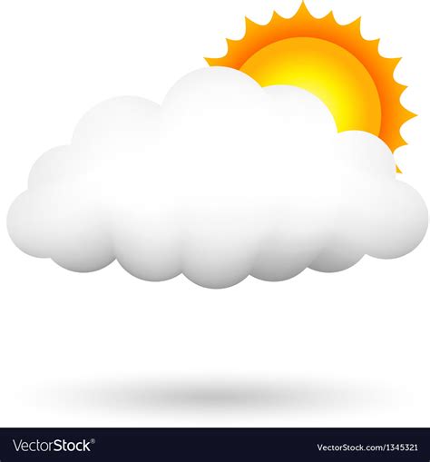 Cloud And Sun Royalty Free Vector Image Vectorstock