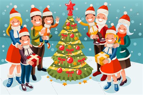 Funny christmas cartoons, christmas jokes, funny christmas pictures, funny. Family at Christmas Snow Night Illustration - Image ...