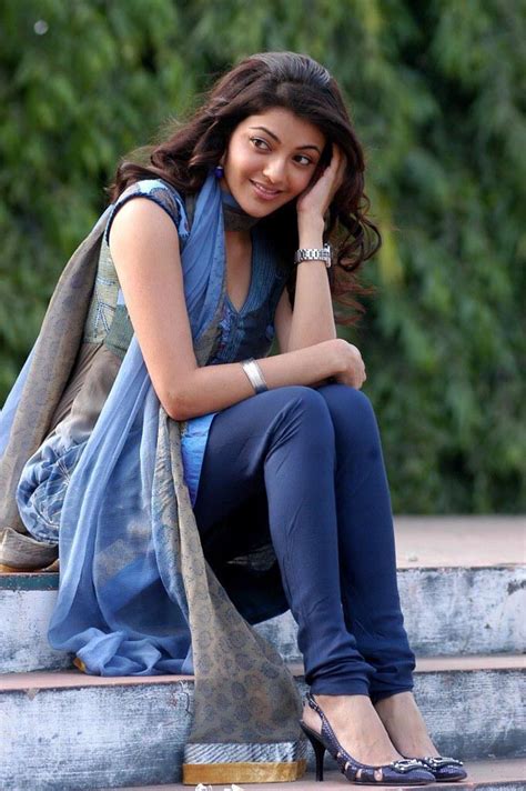 Actress Pics Kajal Agarwal In Blue Dress Hot Pics