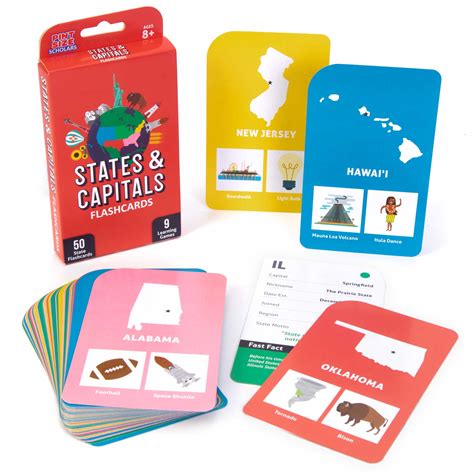 States And Capitals Flash Cards For Kids 50 American State Cards 9