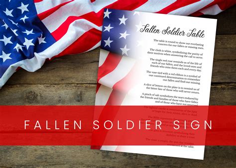 Fallen Soldier Memorial Sign White Background Digital Download Memorial