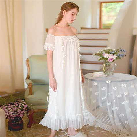 New Arrivals Vintage Nightgowns Sleepshirts Soft Home Dress Lace
