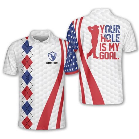 Personalized Funny Golf Polo Shirts For Men American Flag Patriotic