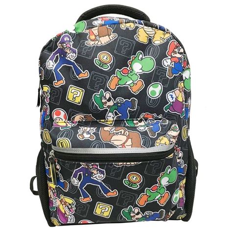 Nintendo Switch Super Mario Yoshi Video Gamer Kids 16 Backpack