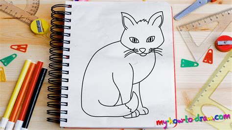 He's still cute, but has a definite don't mess with me kind of vibe. How to draw a Cat - Easy step-by-step drawing lessons for ...