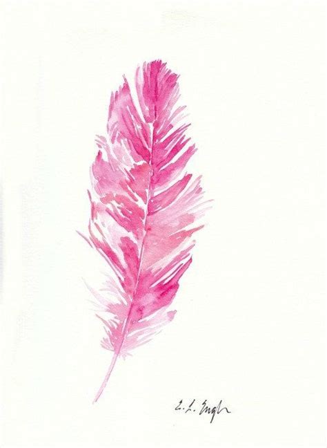 Discover 831 free pink watercolor png images with transparent backgrounds. Pink Feather, original watercolor painting, 9x12, boho ...