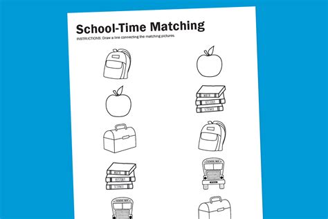 Worksheet Wednesday School Time Matching Paging Supermom