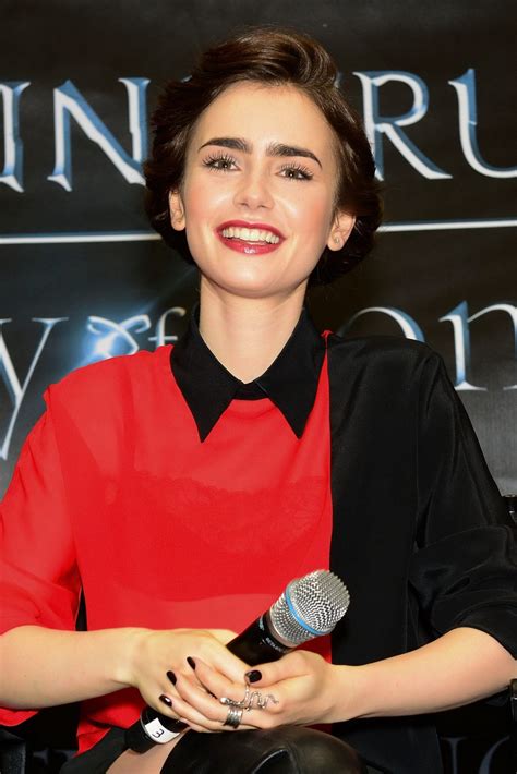 Lily Collins Leggy And See Through To Bra At The Mortal Instruments