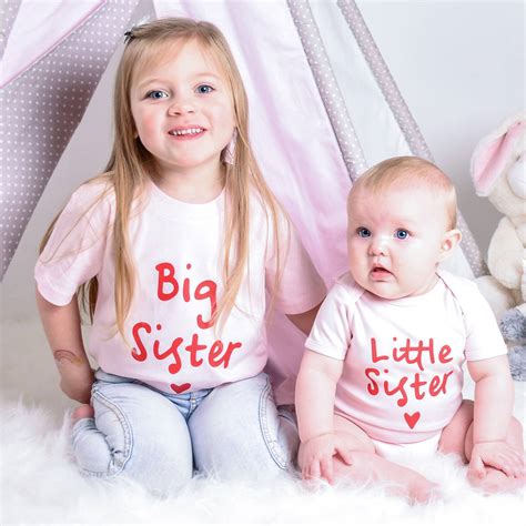 Big Sister Little Sister Matching Tops In Pink And Red By Lovetree Design