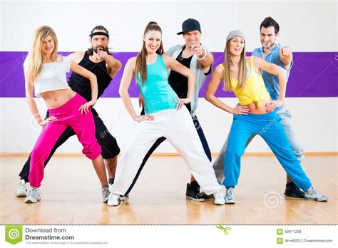 Dancer At Zumba Fitness Training In Dance Studio Stock Photo Image Of