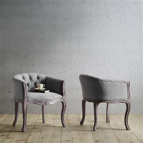Relax in comfort and style when you sit in our upholstered chairs. Crown Vintage French Upholstered Fabric Dining Armchair ...