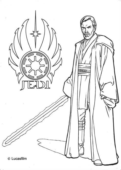 Yoda jedi star wars coloring pages. STAR WARS coloring pages - Jedi Obi-Wan Kenobi