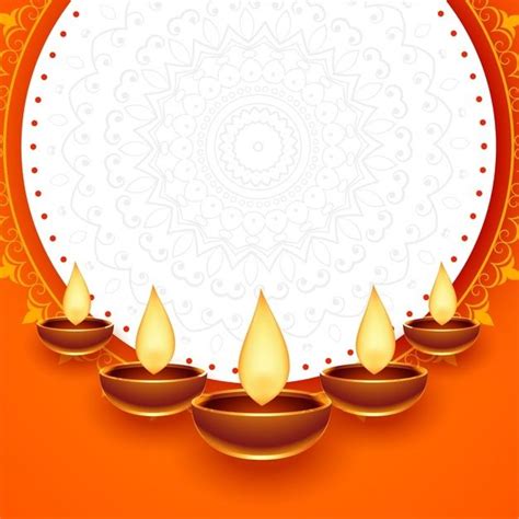 Diwali Background With Candles And Place For Text