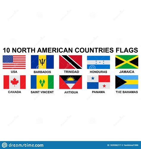 Flags Of North American Countries Icon Vector Design Symbol Of Country
