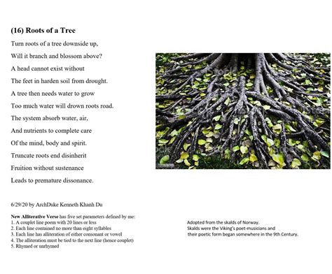 16 Roots Of A Tree New Alliterative Verse From Journal 48 By