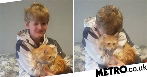 Boy Overwhelmed When Cat Turns Up A Month After He Went Missing Metro