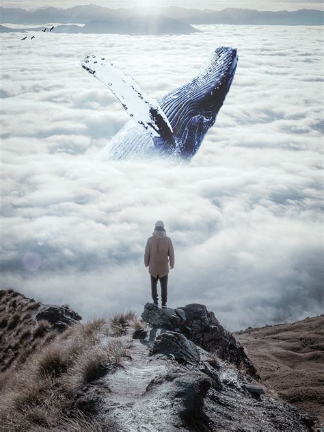 Whale Cloud Genz Whale Collage Digital Digital Art Digital