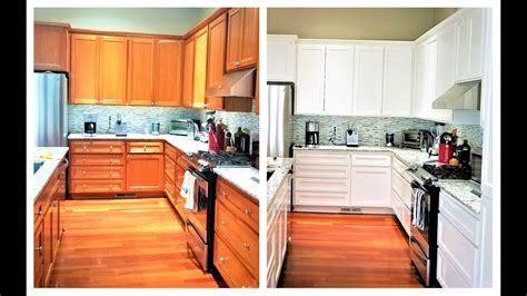 Before And After Cabinet Refinishing Youtube