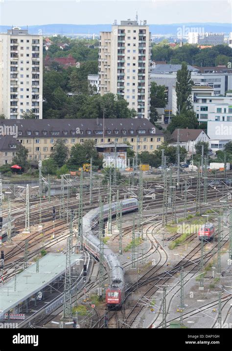 A View Of The Train Tracks Of The Central Railway Station In Stuttgart