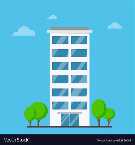Company Building In Flat Style Royalty Free Vector Image