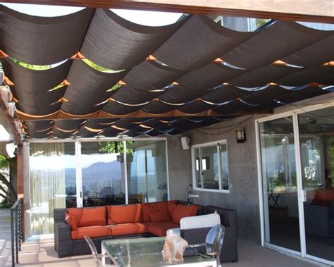 Colorful chairs under a diy canopy. Easy Diy Roman Shades Ideas, Pictures, Remodel and Decor
