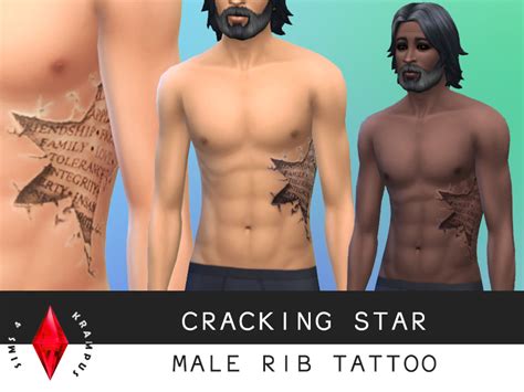 Sims4krampus Cracking Star Rib Tattoo