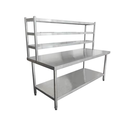 Ikea kallax shelving unit with adjustable table. Stainless kitchen Work Table with over shelf - Shandong ...