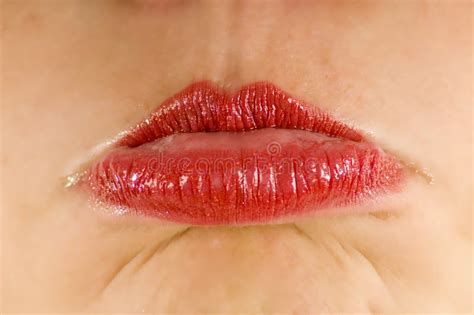 Red Lips Pouting Stock Photo Image Of Sadness Glossy 9990272