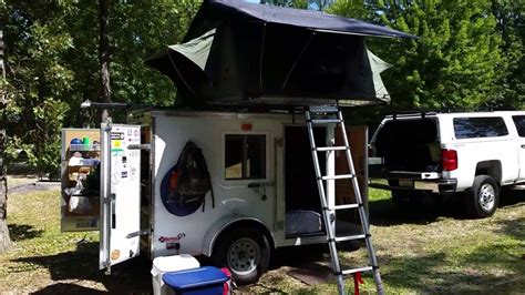 5x8 Cargo Trailer Camper Conversion With Tepui Rooftop Tent Youtube