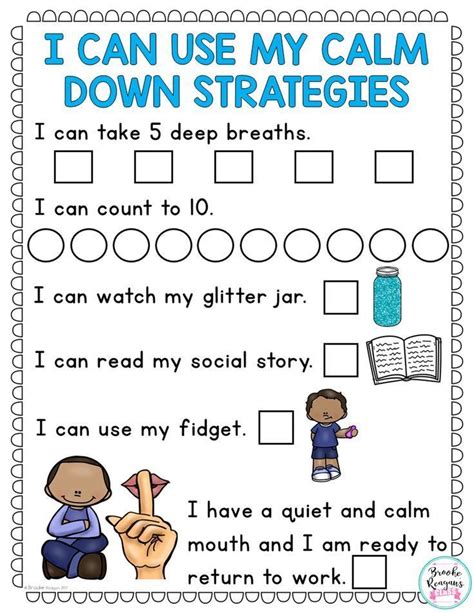 Calm Down Strategies Choice Board To Use When Students Need A Visual