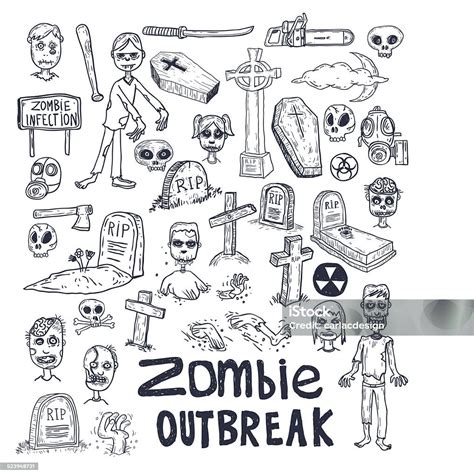 Zombie Cartoon Doodle Vektorgrafiken Und Illustrationen Stock Vektor