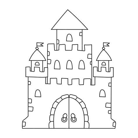 Premium Vector Fairytale Castle Coloring Book Page For Kids Cartoon