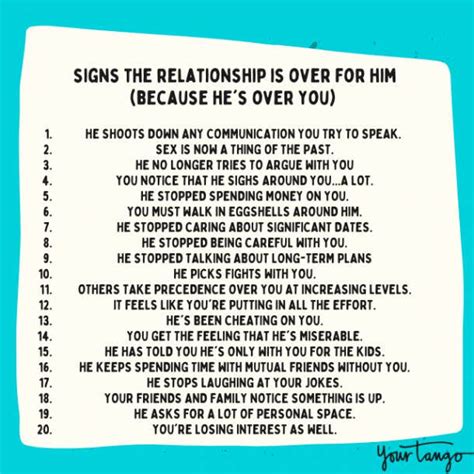 Signs The Relationship Is Over For Him Because He S Over You Yourtango