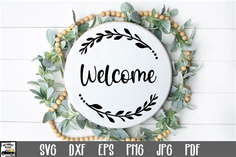 Welcome Svg File Round Sign Svg By Shannon Keyser Thehungryjpeg