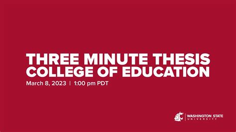 Three Minute Thesis College Of Education Youtube