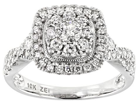 100ctw Round White Diamond 10k White Gold Ring Size 7 Jtv Auctions